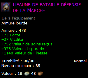 Heaume de bataille défensif de la Marche