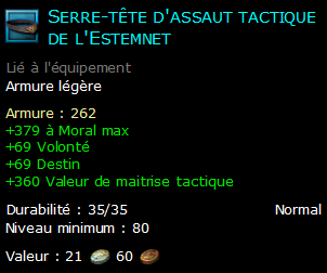 Serre-tête d'assaut tactique de l'Estemnet