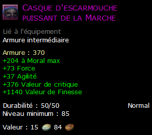 Casque d'escarmouche puissant de la Marche