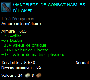 Gantelets de combat habiles d'Eomer