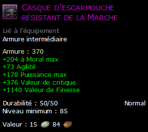 Casque d'escarmouche résistant de la Marche