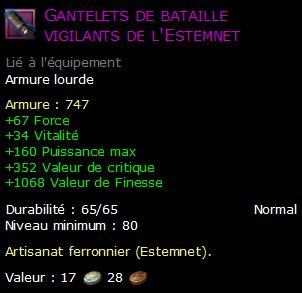 Gantelets de bataille vigilants de l'Estemnet