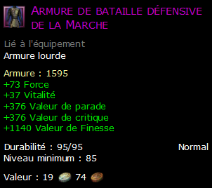 Armure de bataille défensive de la Marche