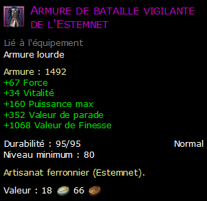 Armure de bataille vigilante de l'Estemnet