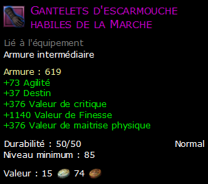 Gantelets d'escarmouche habiles de la Marche