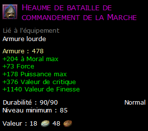 Heaume de bataille de commandement de la Marche