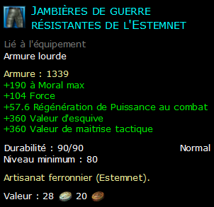 Jambières de guerre résistantes de l'Estemnet