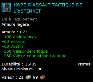 Robe d'assaut tactique de l'Estemnet