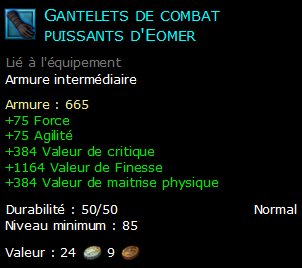 Gantelets de combat puissants d'Eomer