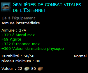 Spalières de combat vitales de l'Estemnet