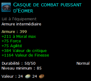 Casque de combat puissant d'Eomer