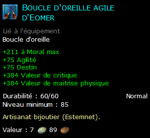 Boucle d'oreille agile d'Eomer