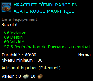 Bracelet d'endurance en agate rouge magnifique