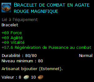 Bracelet de combat en agate rouge magnifique