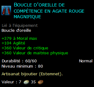 Boucle d'oreille de compétence en agate rouge magnifique