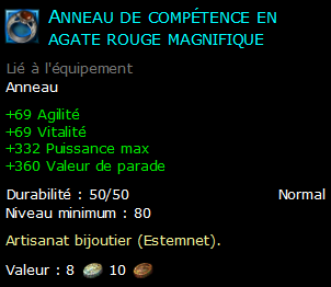 Anneau de compétence en agate rouge magnifique