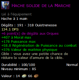 Hache solide de la Marche