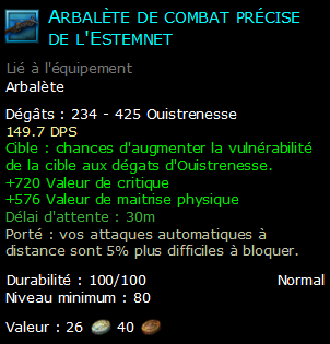 Arbalète de combat précise de l'Estemnet