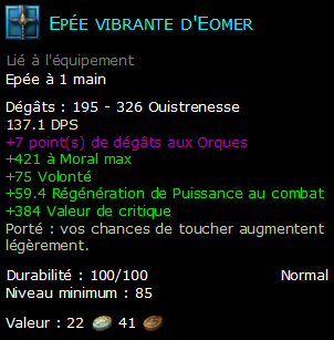 Epée vibrante d'Eomer