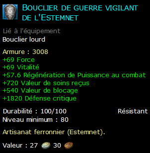 Bouclier de guerre vigilant de l'Estemnet