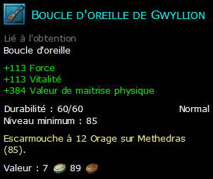 Boucle d'oreille de Gwyllion