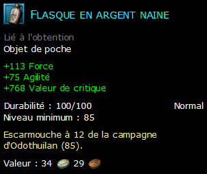 Flasque en argent naine