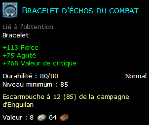 Bracelet d'échos du combat