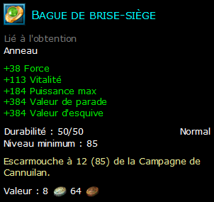 Bague de brise-siège