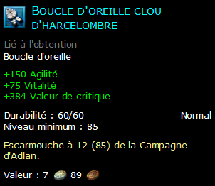 Boucle d'oreille clou d'harcelombre