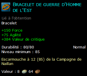 Bracelet de guerre d'Homme de l'Est