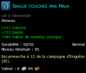 Bague touchée par Maia