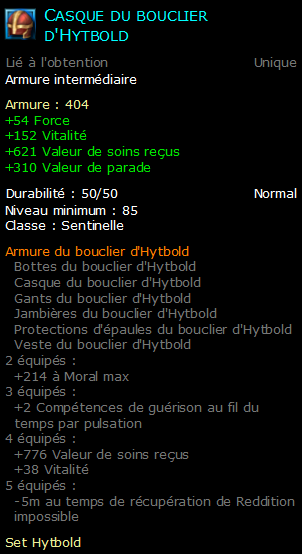 Casque du bouclier d'Hytbold