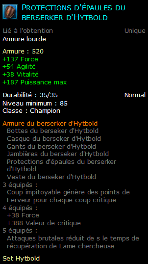 Protections d'épaules du berserker d'Hytbold