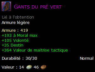 Gants du pré vert