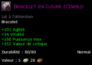 Bracelet en cuivre d'Inhild