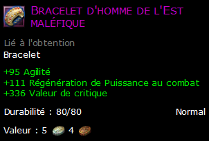 Bracelet d'homme de l'Est maléfique