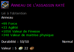 Anneau de l'assassin raté