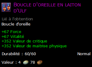 Boucle d'oreille en laiton d'Ulf