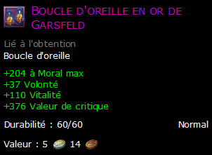 Boucle d'oreille en or de Garsfeld