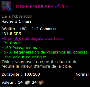 Hache émoussée d'Ulf