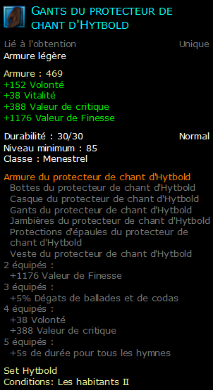 Gants du protecteur de chant d'Hytbold