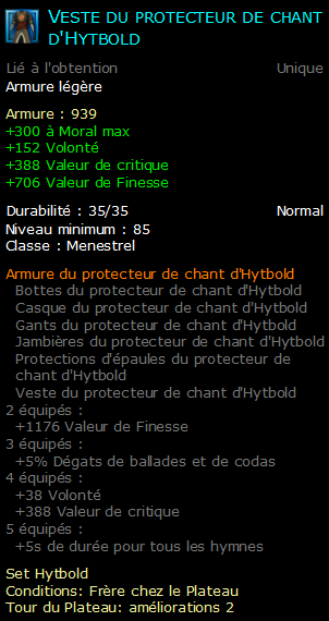 Veste du protecteur de chant d'Hytbold