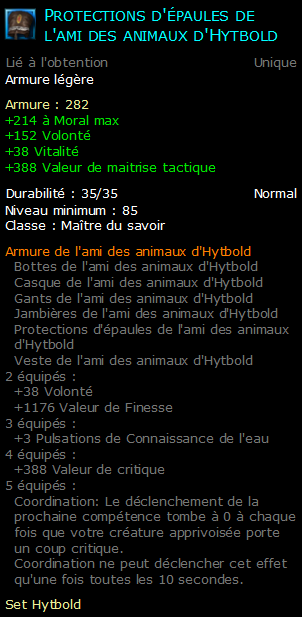 Protections d'épaules de l'ami des animaux d'Hytbold