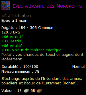 Epée vibrante des Norcrofts