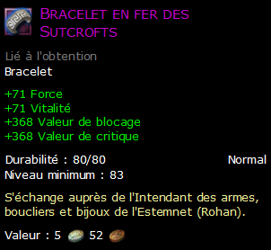 Bracelet en fer des Sutcrofts