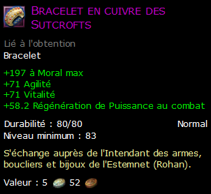 Bracelet en cuivre des Sutcrofts