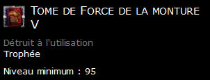 Tome de Force de la monture V