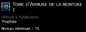 Tome d'Armure de la monture I