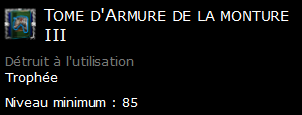 Tome d'Armure de la monture III