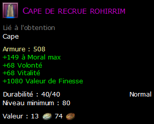 Cape de recrue rohirrim